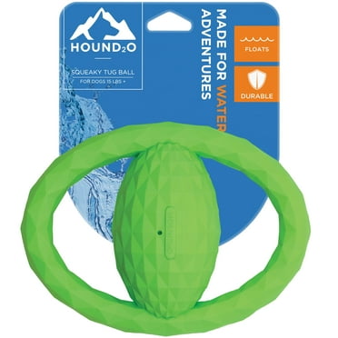 Hound2O Outdoor Dog Toy, Squeaky Tug Ball, Green