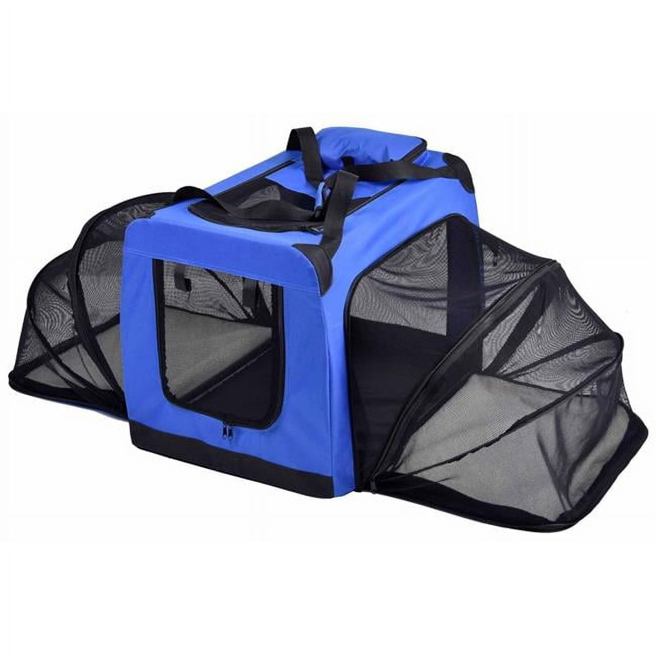 Extra Small Blue Nylon Soft-Folding Expandable Pet Crate