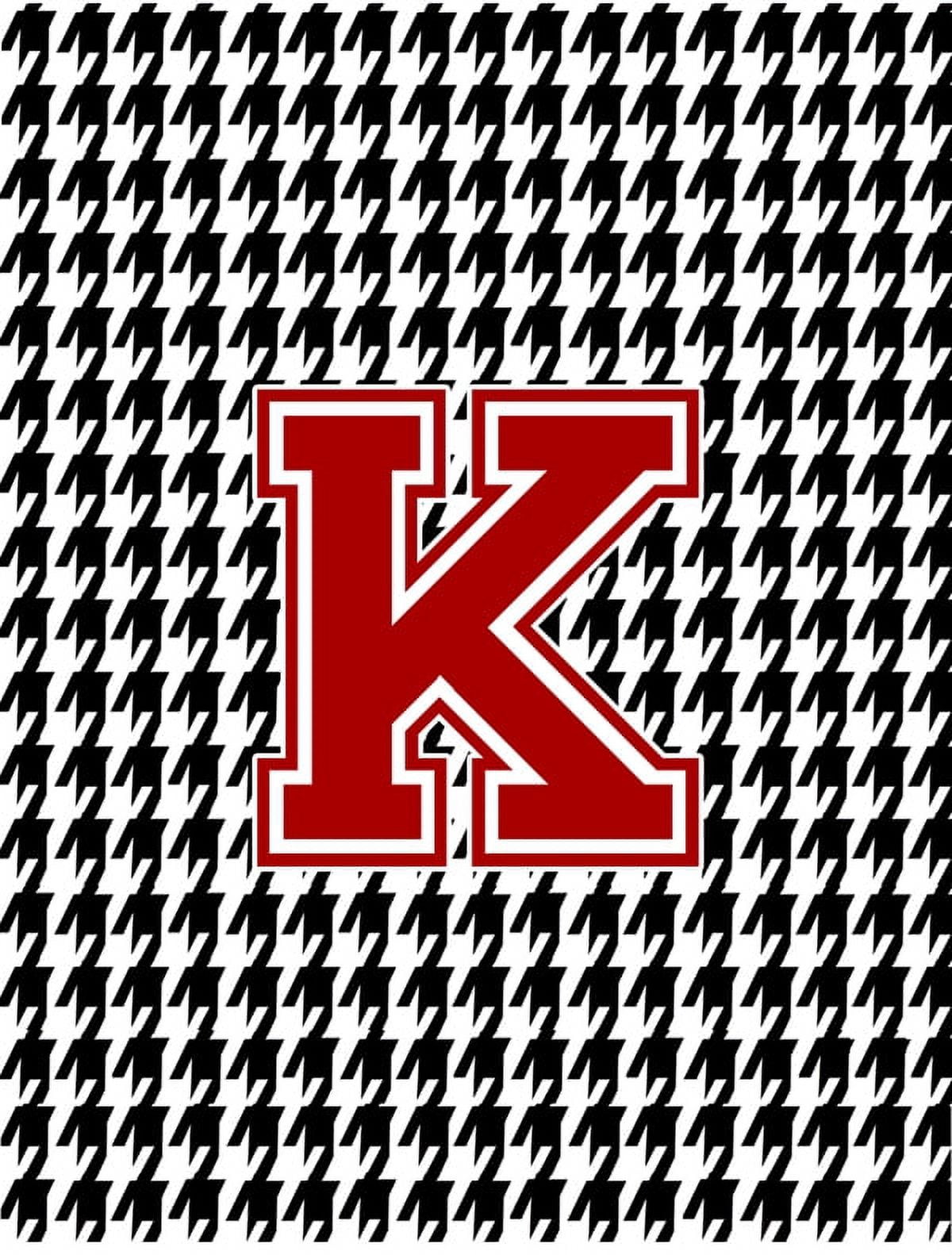 Houndstooth Black Initial K Monogram Initial Garden Flag CJ1021