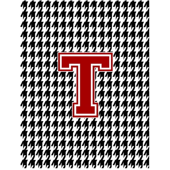 Houndstooth Black Initial T Monogram Initial Garden Flag CJ1021