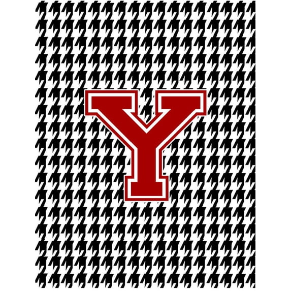 Houndstooth Black Initial Y Monogram Initial Garden Flag CJ1021