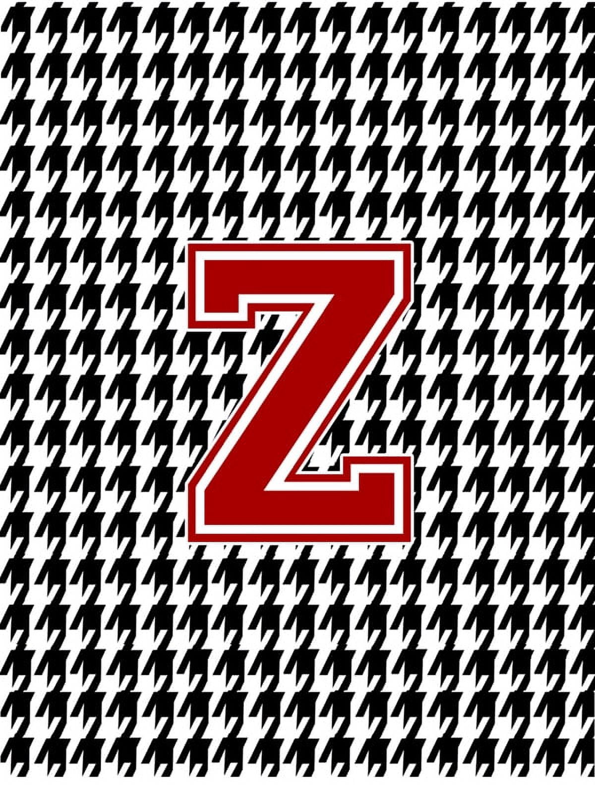 Houndstooth Black Initial Z Monogram Initial Garden Flag CJ1021