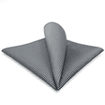 thumbnail image 1 of Houndstooth Black White Mens Pockt Square Silk Business Hanky, 1 of 7