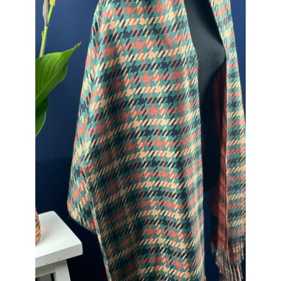 Houndstooth Check Scarf Houndstooth Shawl Soft Cozy Classic Vintage Style Elegant Retro Shawl Evening Wrap|SOL24A210