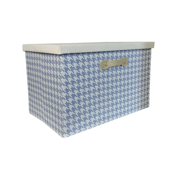 Houndstooth Foldable Storage Bin Sturdy Base Organize Home Car