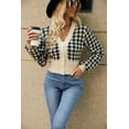 thumbnail image 1 of Houndstooth Knit Cardigan (M, Black), 1 of 5