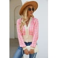 thumbnail image 1 of Houndstooth Knit Cardigan (S, Pink), 1 of 5