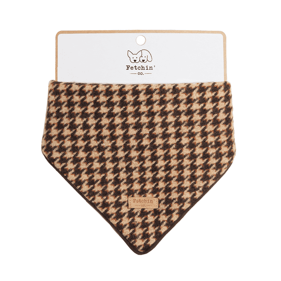 Houndstooth Large Polyester Dog Bandana by Fetchin' Co