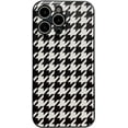 thumbnail image 1 of Houndstooth Leather Phone Case for iPhone 12 Pro Black White Checkered Grids Luxury Stylish Chic Aesthetic Classy Design Full Side Camera Protective Girls Women 12pro 6.1" Cover, 1 of 9