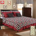 thumbnail image 1 of Houndstooth Multi Color Brown Tan Red Polka Dot Geometric Squares Cotton 10 Piece Queen Reversable Quilt Bedding Set by Cotton Tale Designs, 1 of 8
