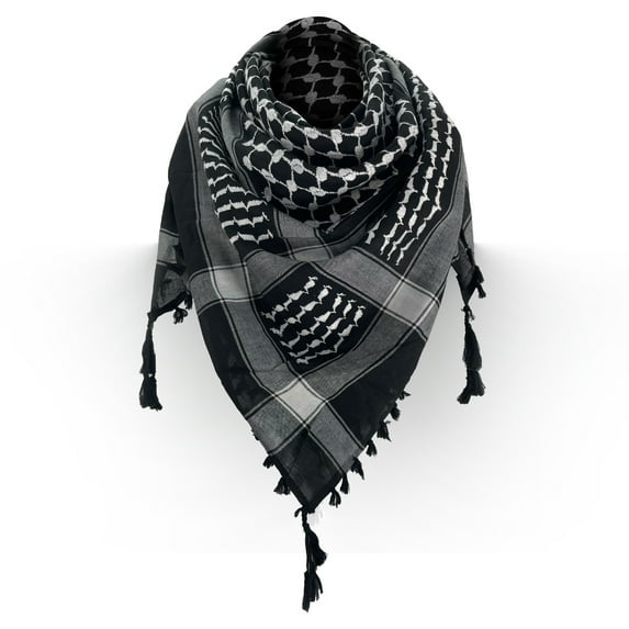 Houndstooth Palestine Scarf Keffiyeh Arafat Hatta Cotton Wide Scarf with Tassels, Shemagh Arab Cotton Unisex Scarves