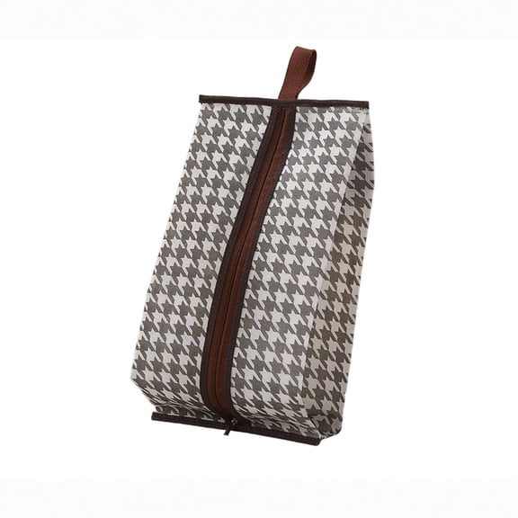 Houndstooth Print Boot Storage Bags, Portable Pvc Mesh Window Boot Organizers with Carry Handles, Dustproof Moisture-Resistant Containers for Thigh-High Boots Closet Storage &