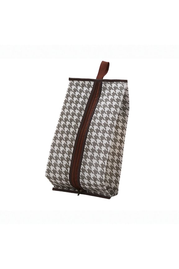 Houndstooth Print Boot Storage Bags, Portable Pvc Mesh Window Boot Organizers with Carry Handles, Dustproof Moisture-Resistant Containers for Thigh-High Boots Closet Storage &