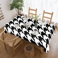 thumbnail image 1 of Houndstooth Rectangular Tablecloth 60"x86" with Lace Edge, Washable Durable Table Cover for Dining, Indoor Outdoor Home Restaurant Decor, 1 of 5