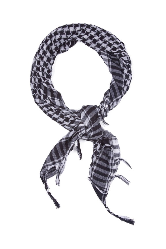 Houndstooth Square Shawl Black and White