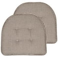 thumbnail image 1 of Houndstooth U-Shaped 16 x 17 Memory Foam Chair Pad Brown 2 Pack, 1 of 3