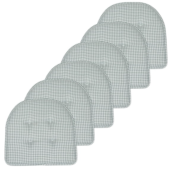 Houndstooth U-Shaped 16 x 17 Memory Foam Chair Pad Pistachio 6 Pack