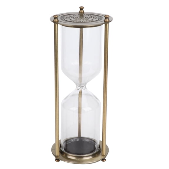 Hourglass 60 Minute Sand Timer, Vintage Decorative Sand Timer Sand Clock Sand Watch 60 Min Antique Metal 1 Hour Glass Sandglass for Home, Office, Desk Decor Small