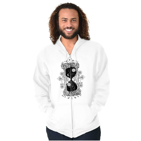 Hourglass Celestial Symbol Beautiful Unisex Fleece Graphic Zip Up Hoodie Brisco Brands 3X