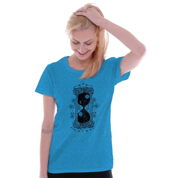 Hourglass Celestial Symbol Beautiful Womens Slim Fit Graphic Tee Brisco Brands X