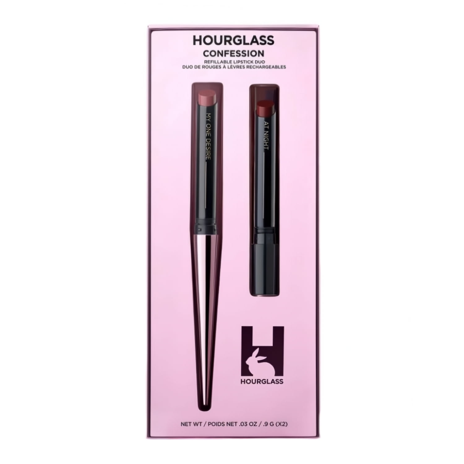 Hourglass Confession Refillable Lipstick Duo Limited Edition - My One Desire, At Night - .03 oz / .9 g each