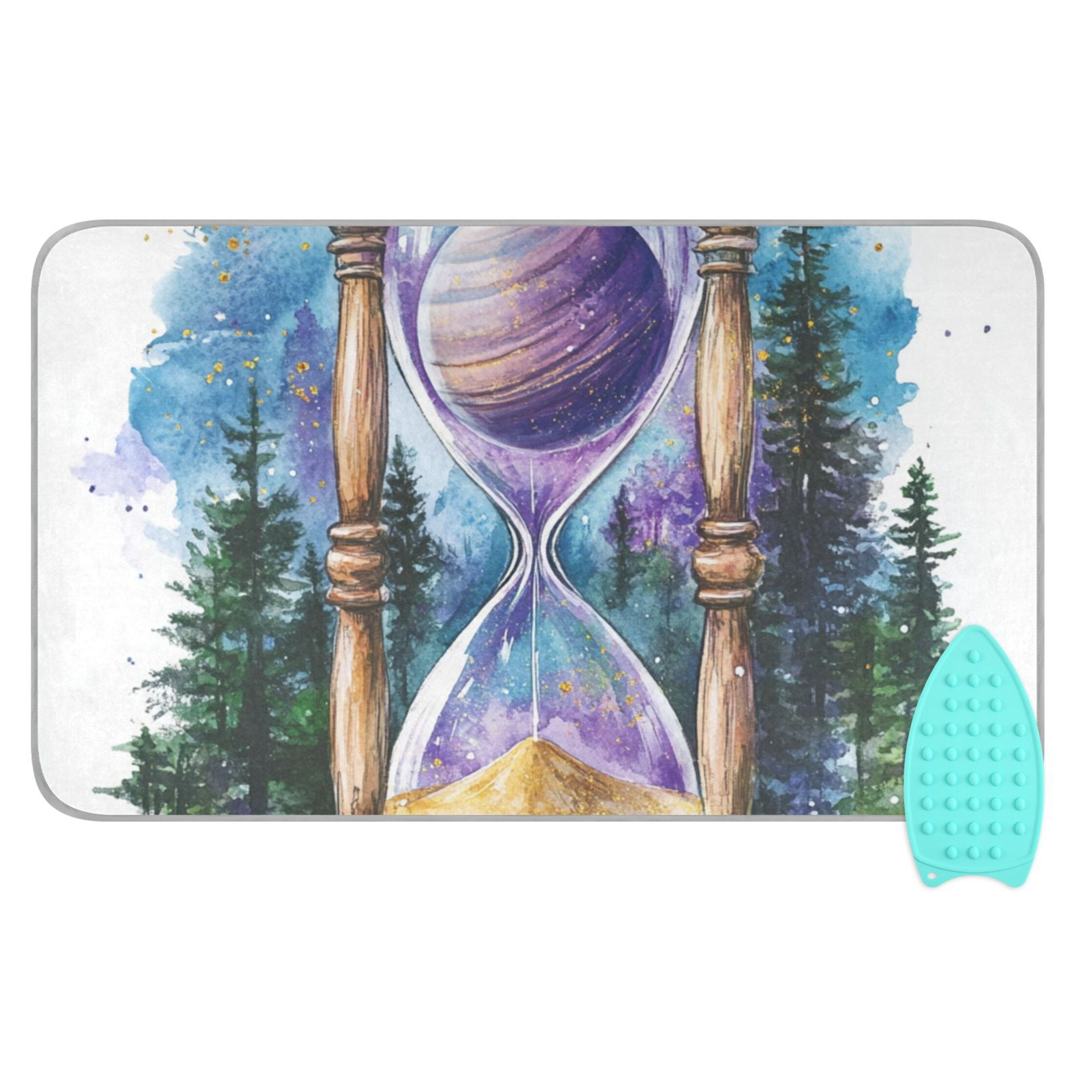 Hourglass Forest Ironing Board Covers Heat Resistant Ironing Pad Mat Portable for Travel Washer Dryer Table