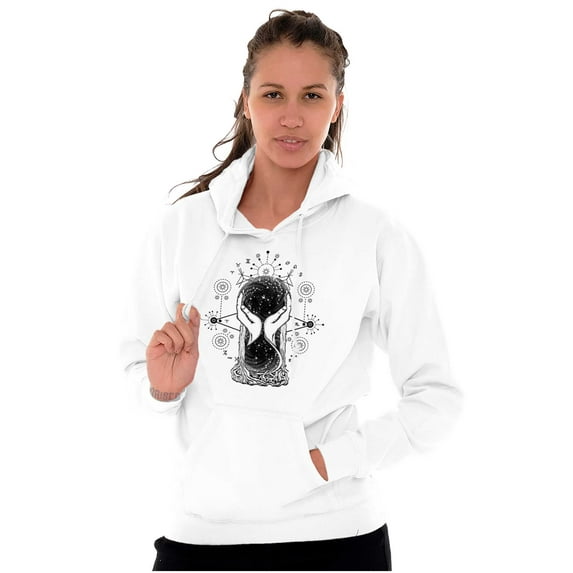 Hourglass Hands Crystal Ball Celestial Hoodie Sweatshirt Women Brisco Brands S