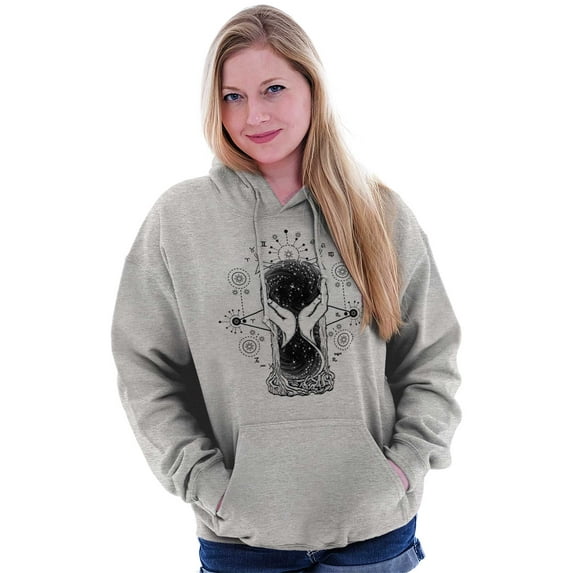 Hourglass Hands Crystal Ball Celestial Hoodie Sweatshirt Women Brisco Brands S