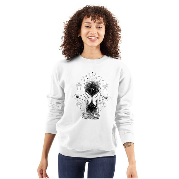 Hourglass Hands Crystal Ball Celestial Women Crewneck Sweatshirt Brisco Brands M