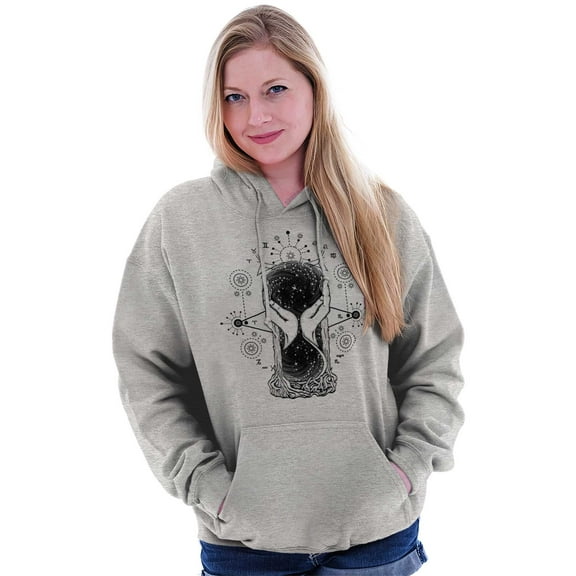 Hourglass Hands Crystal Ball Celestial Women Plus Size Graphic Pullover Hoodie Brisco Brands 3X