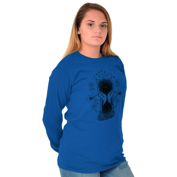 Hourglass Hands Crystal Ball Celestial Women Plus Size Long Sleeve Graphic Tee Brisco Brands 3X