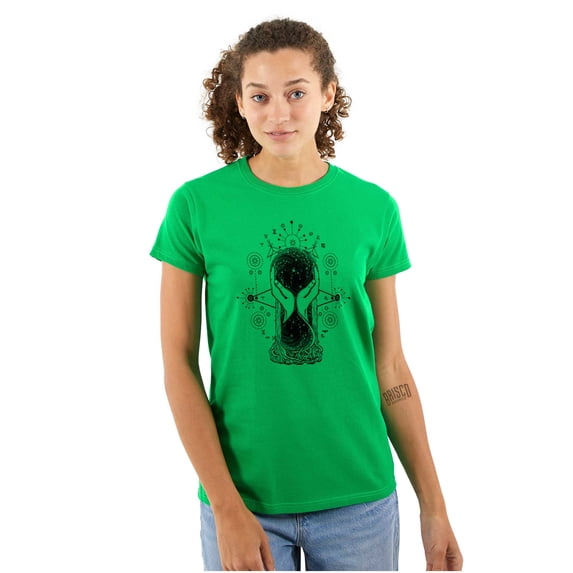 Hourglass Hands Crystal Ball Celestial Womens Slim Fit Graphic Tee Brisco Brands M