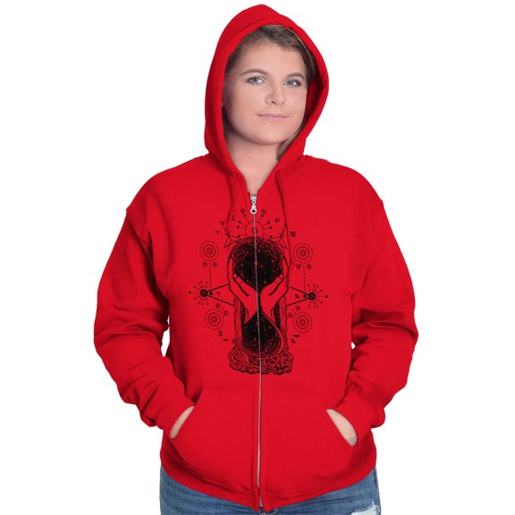 Hourglass Hands Crystal Ball Celestial Women Plus Size Zipper Hoodie Brisco Brands 5X