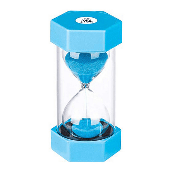 Hourglass Sand Timer, 15 Minutes Sand Clock Set, Acrylic Colorful Reloj De Arena para, Hour Glass Sand Watch for Classroom, Game, Home, Kitchen, Desk Decoration Blue