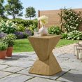 thumbnail image 1 of Hourglass Sculptural Side Table - Light Natural Magnesium Oxide Accent Table, 1 of 10