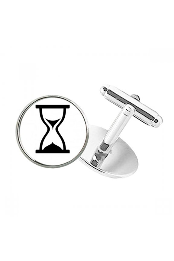 Hourglass Time Calculations Continue Round Button Cuff Clip Stud Cufflinks