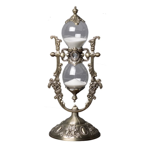 Hourglass Timer, 15 Minutes Embossed Golden Hourglass Timer,Used for Vintage Home Decoration, Office/Desk Decoration, Kitchen Wedding Gifts - Style 1