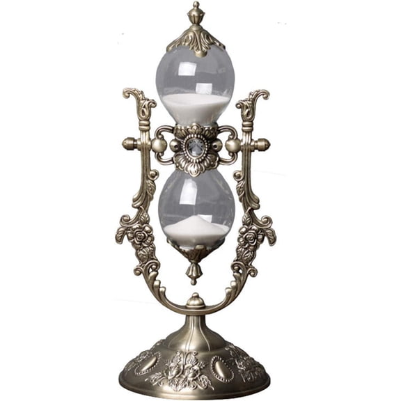 Hourglass Timer, 15 Minutes Embossed Golden Timer,Used for Vintage Home Decoration, Office/Desk Kitchen Wedding Gifts (P1-G42U-8VJR)