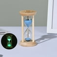thumbnail image 1 of Hourglass Timer, Gaqring Fluorescent Wooden Sand Clock, Decorative Tooth Brushing Cooking Baking Desk Ornament Gift Toy, Blue, 1 of 7