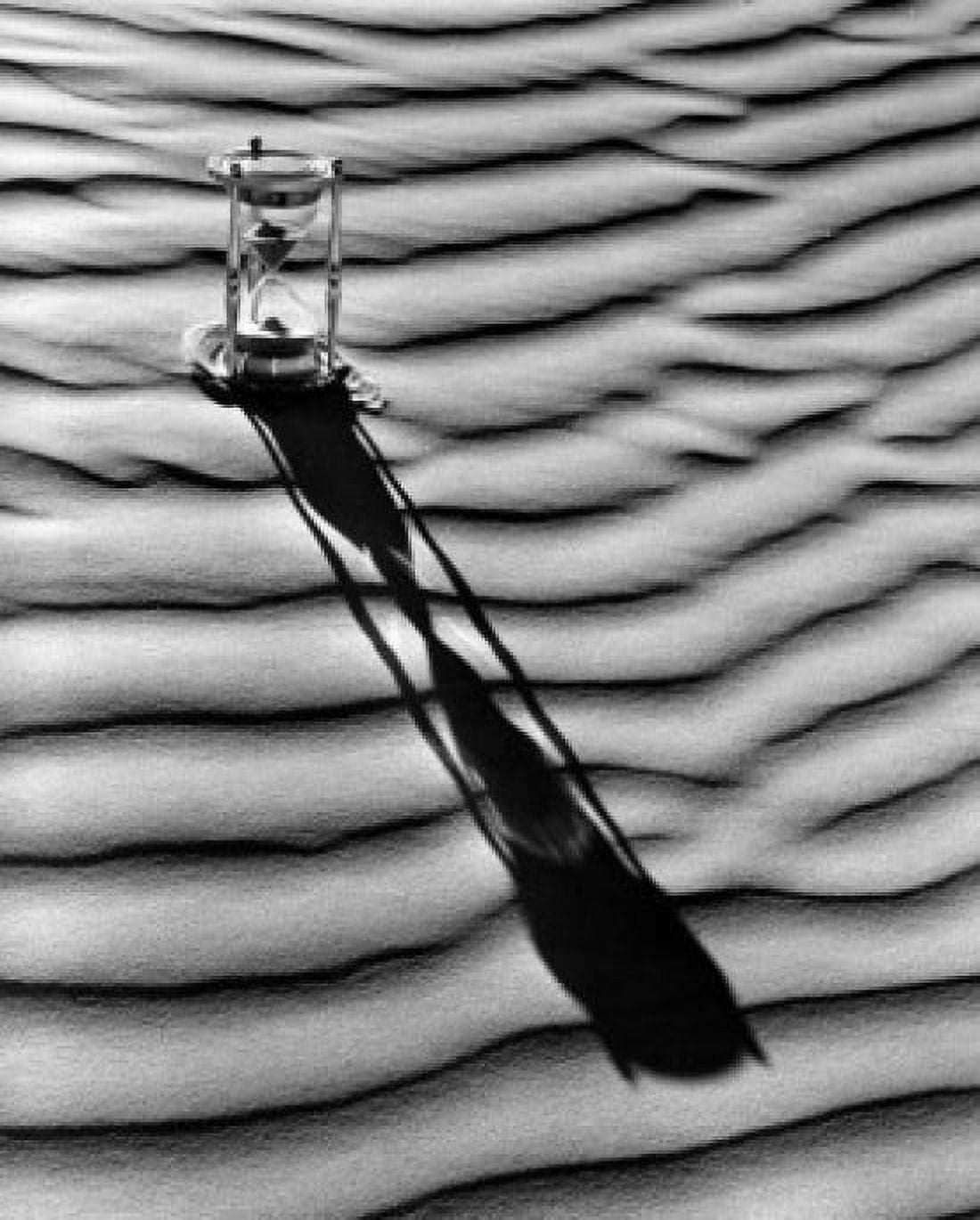Hourglass with shadow on rippled sand Canvas Art - (18 x 24)
