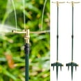 Hourleey 2 Pack Brass Sprinklers for Yard, 3Arm Rotating Telescoping