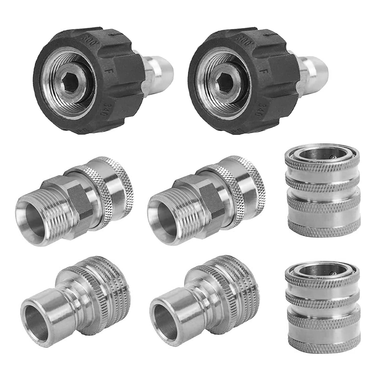 Hourleey Pressure Washer Adapter Set, Stainless Steel Quick Disconnect ...