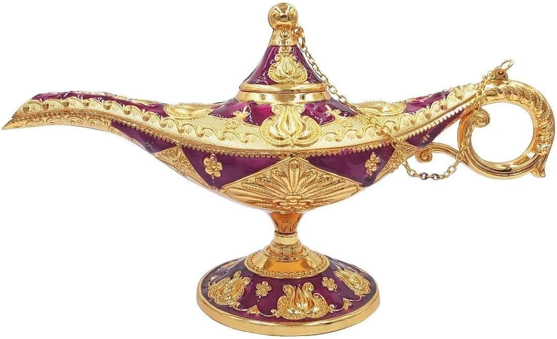Hourwof Vintage Aladdin Magic Genie Lamp,Arabian Nights Costume Prop ...