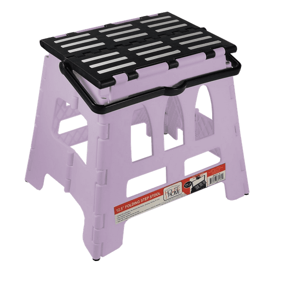 House 2 Home, 12.5" Plastic One Step Folding Step Stool - Lilac