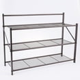 thumbnail image 1 of House 2 Home 27" Long 3 Tiers Foldable Metal Shelf / Shoe Rack, Powder Coated Bronze Paint., 1 of 6