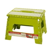 House 2 Home 8.5" Plastic One Step Folding Step Stool Sage Color and White Top