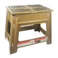 thumbnail image 1 of House 2 Home, Wide 12.5" Plastic 1 Step Folding Step Stool Khaki, 1 of 3