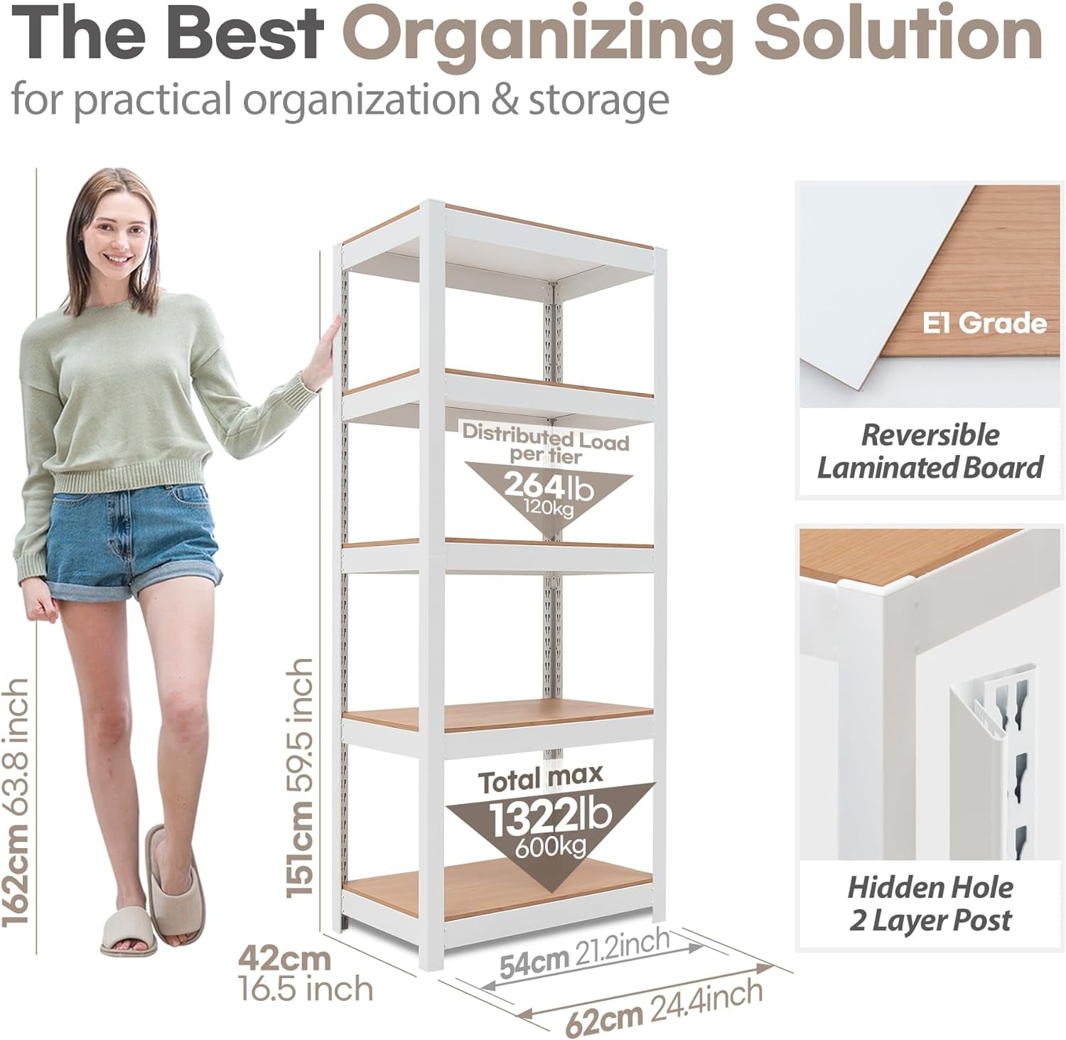 Lamination Rack House 5-Tier Laminated Metal Shelving Unit - Adjustable Storage Rack ...