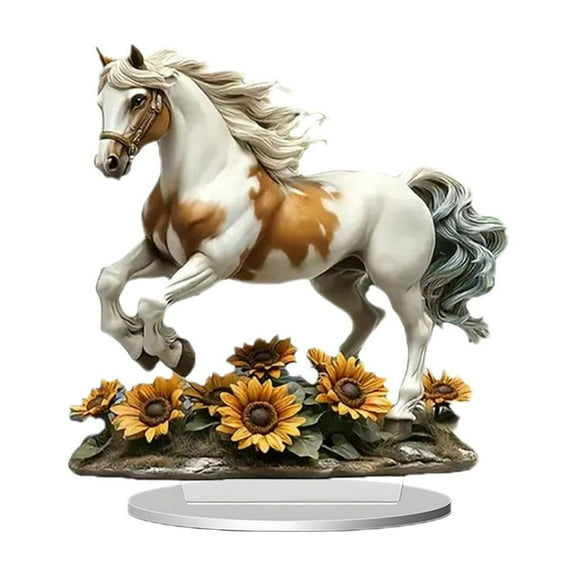 House Acrylic Decoration with Stand Base, 7.87x7.87 inch Decorative Figurine Holder for Living Room, Bedroom & Office Desk