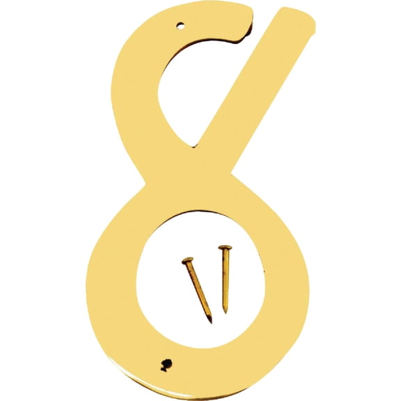 House Address Number "8", Brass, 4-In.